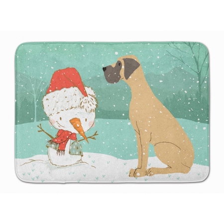 Carolines Treasures Fawn Natural Great Dane Snowman Christmas Machine Washable Memory Foam Mat CK2040RUG